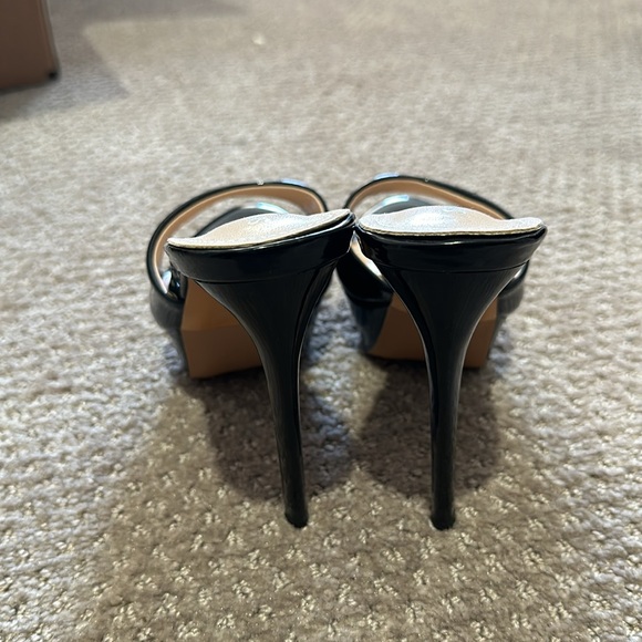 SHINY black Heels size 35 high 12cm NEW - Picture 3 of 3